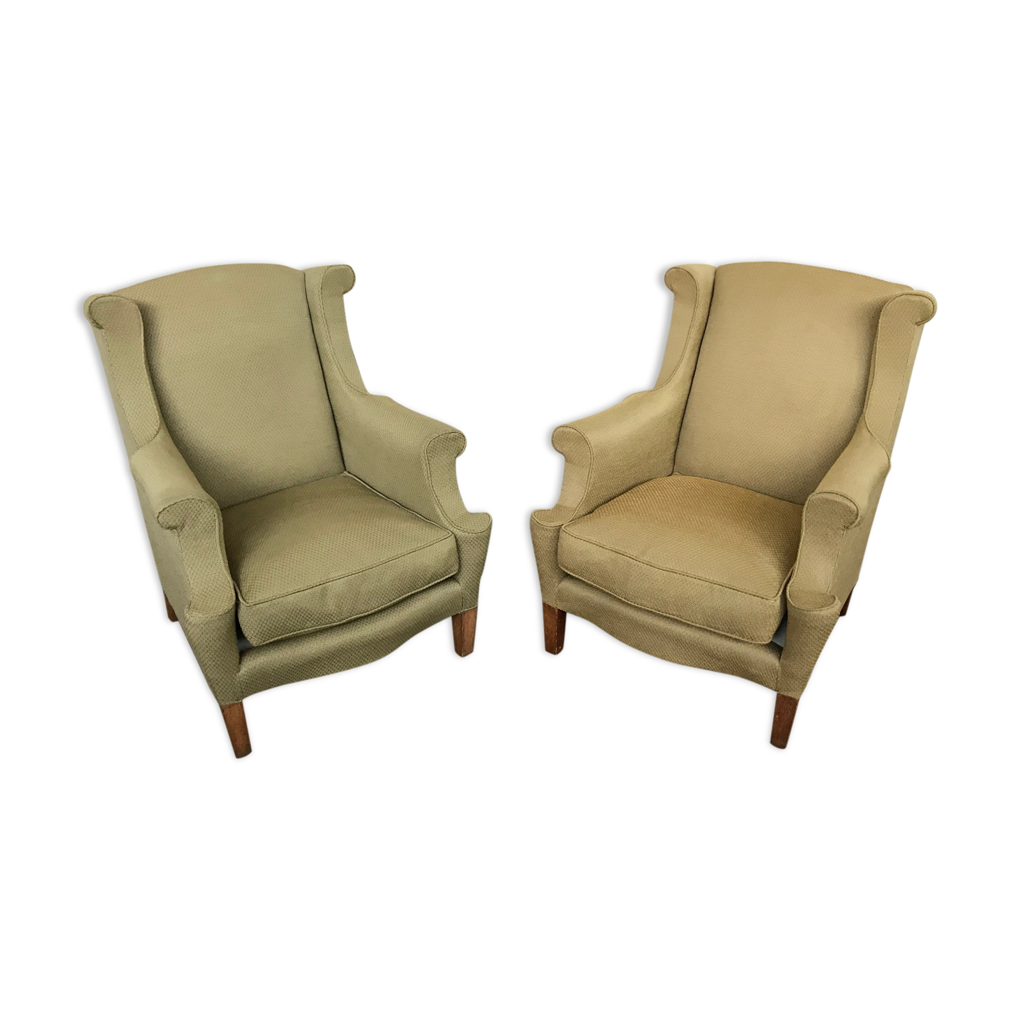 Pair of vintage ear chairs 1950 1960 design italy