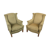 Pair of vintage ear chairs 1950 1960 design italy
