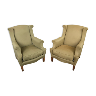 Pair of vintage ear chairs 1950 1960 design italy