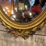 Louis xvi style mirror gilt wood with beveled glass leaf 19th c. period