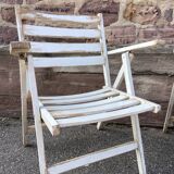 duo of folding garden armchairs brasserie cafe terrace Brasserie