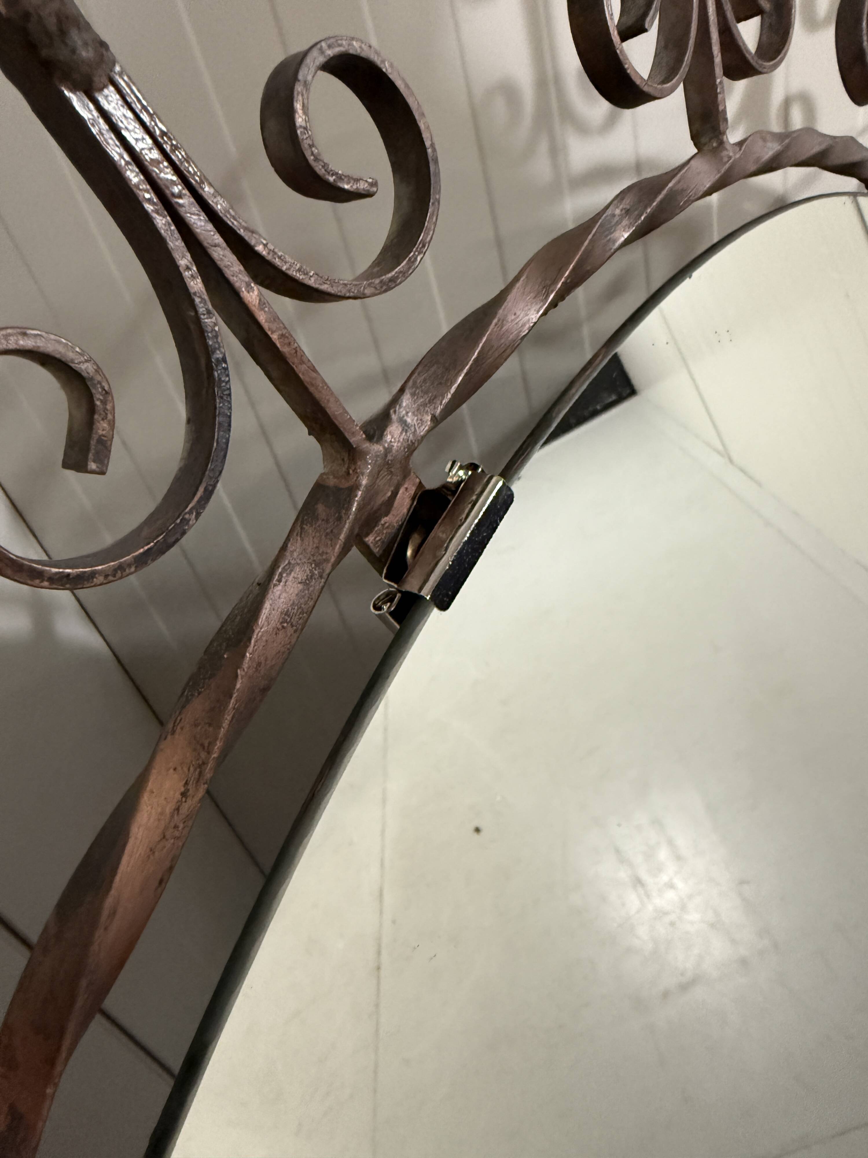 Huge round wrought iron wall mirror 1960’s