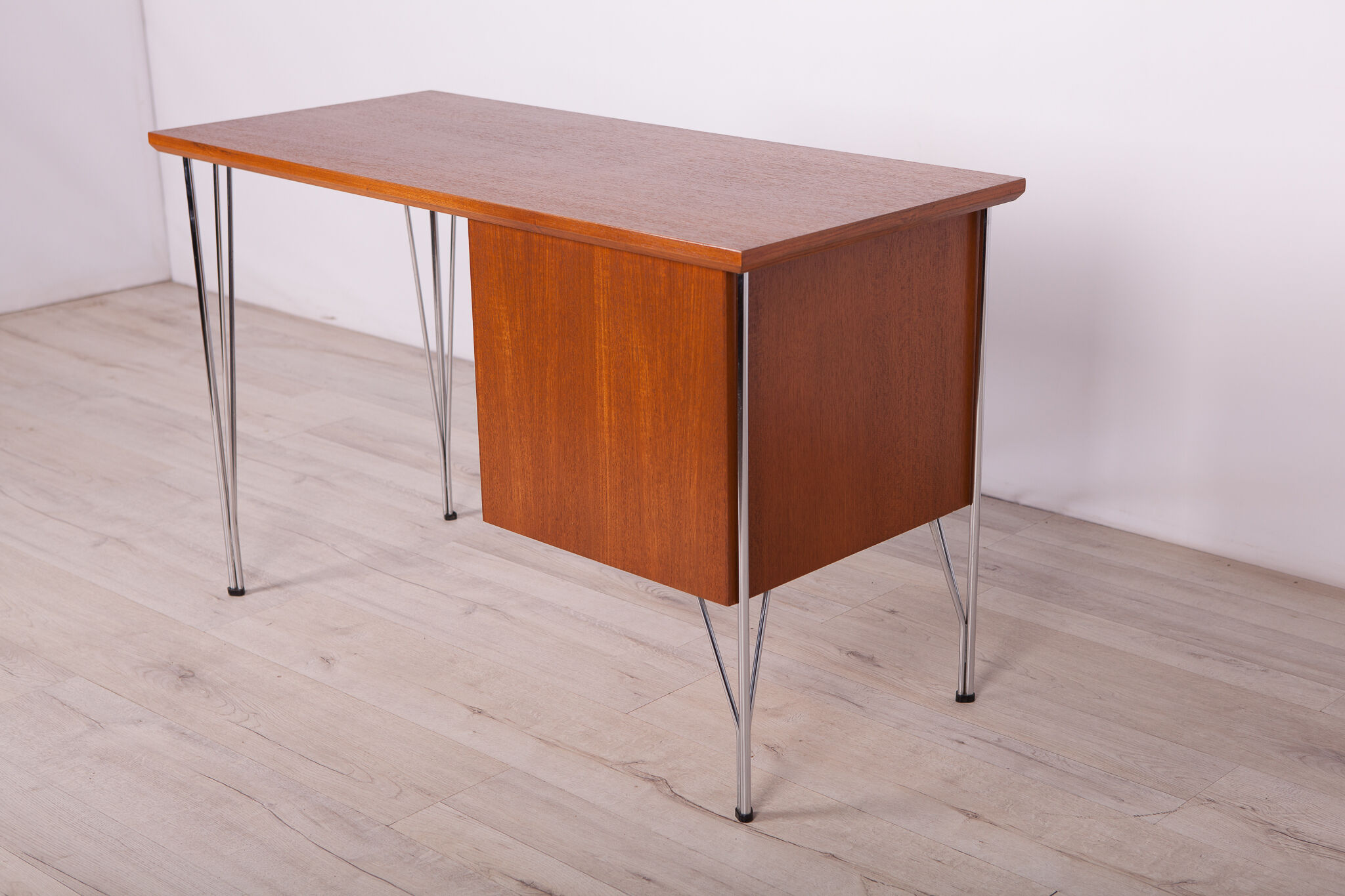Mid-century danish teak & chrome desk, 1960s