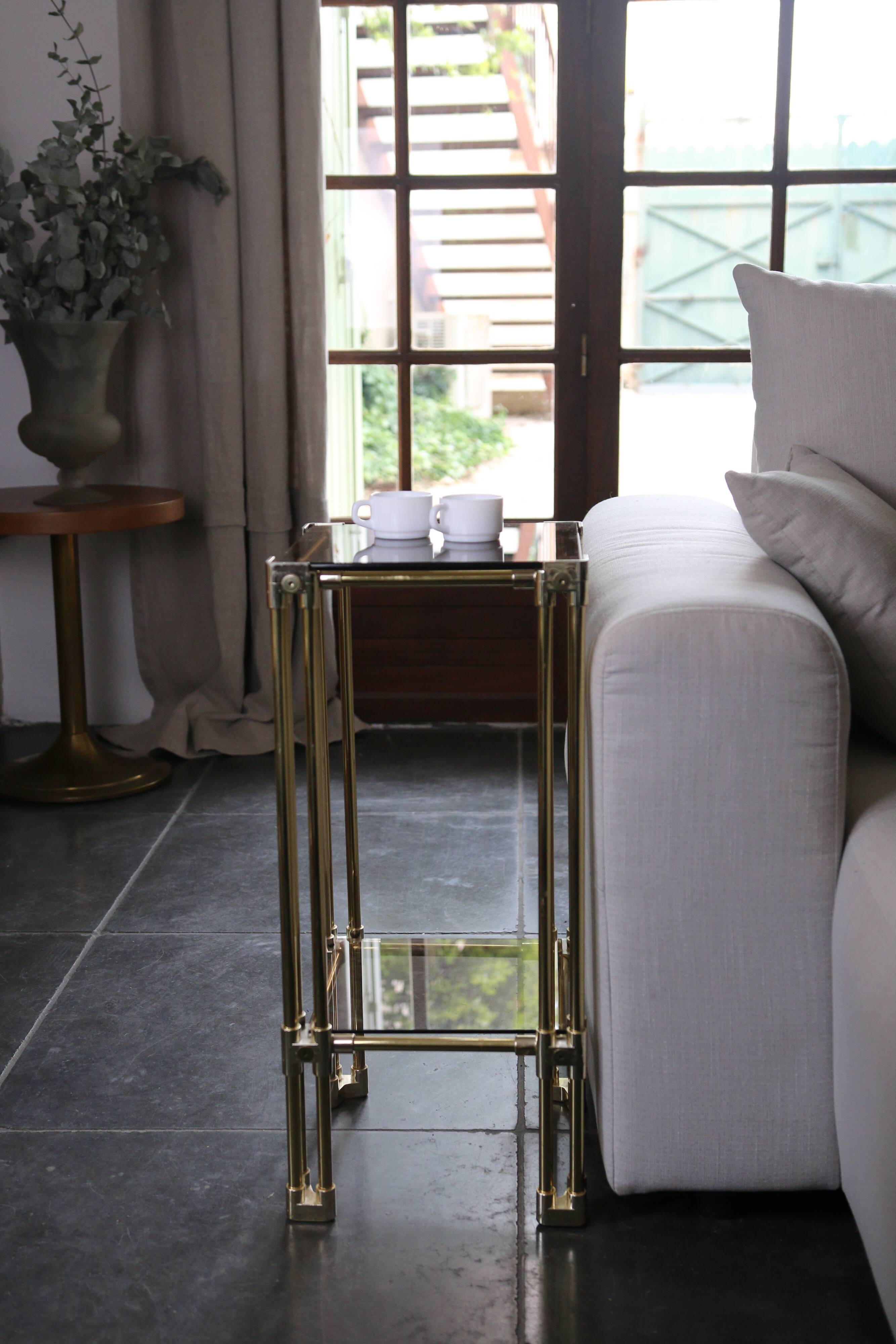 Brass side table, 1970s-1980s