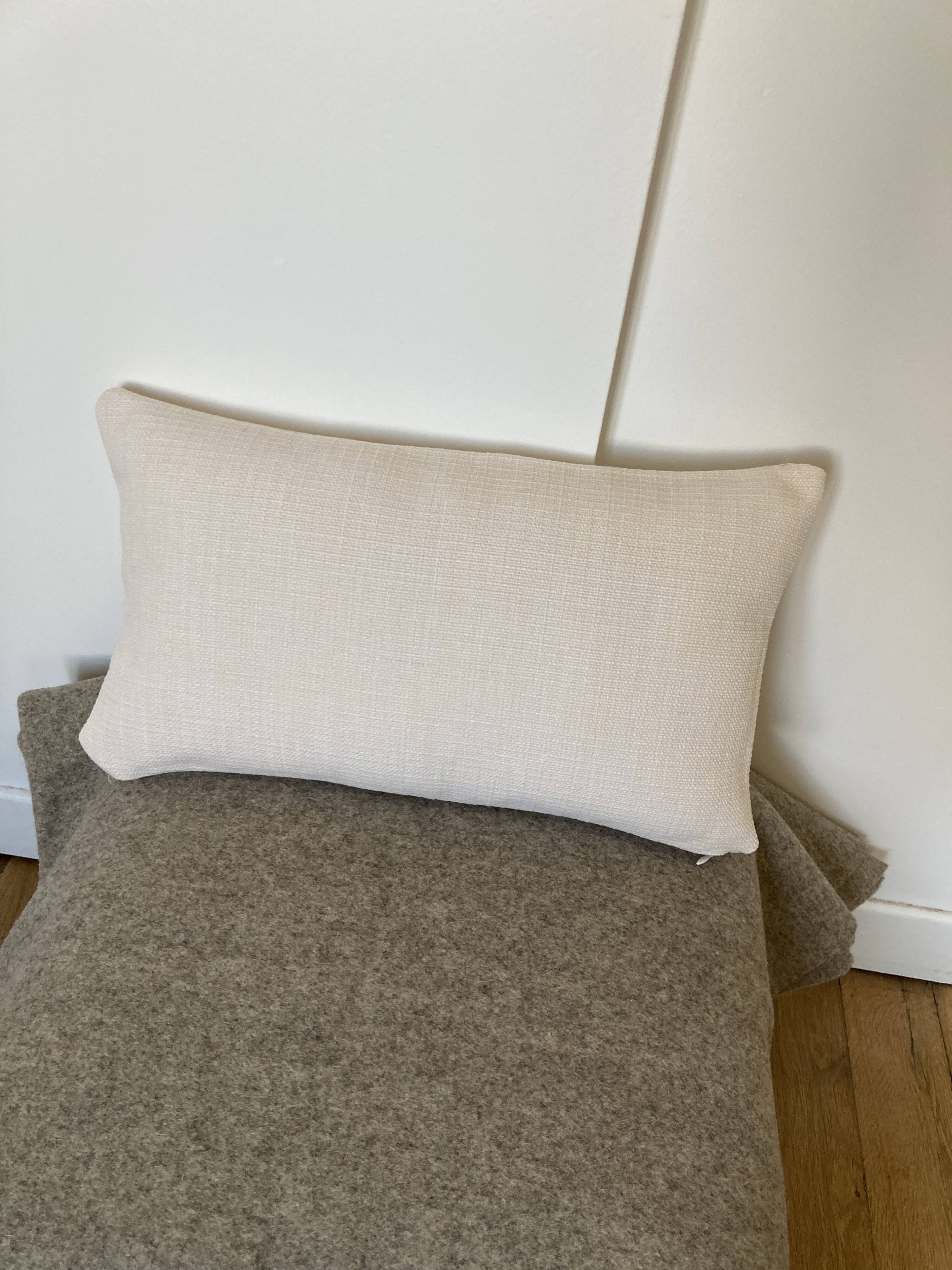 Coussin tissu outdoor écru rosé