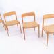 4 chairs by Niels Otto Moller, model 75 for J.L. Mollers Mobelfabrik