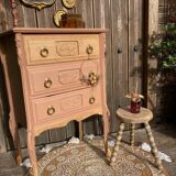 Petite commode ART DÉCO esprit coiffeuse terracotta
