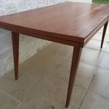 Extendable table with compass legs from the 1950s, extensions not supplied in teak wood – Very good condition