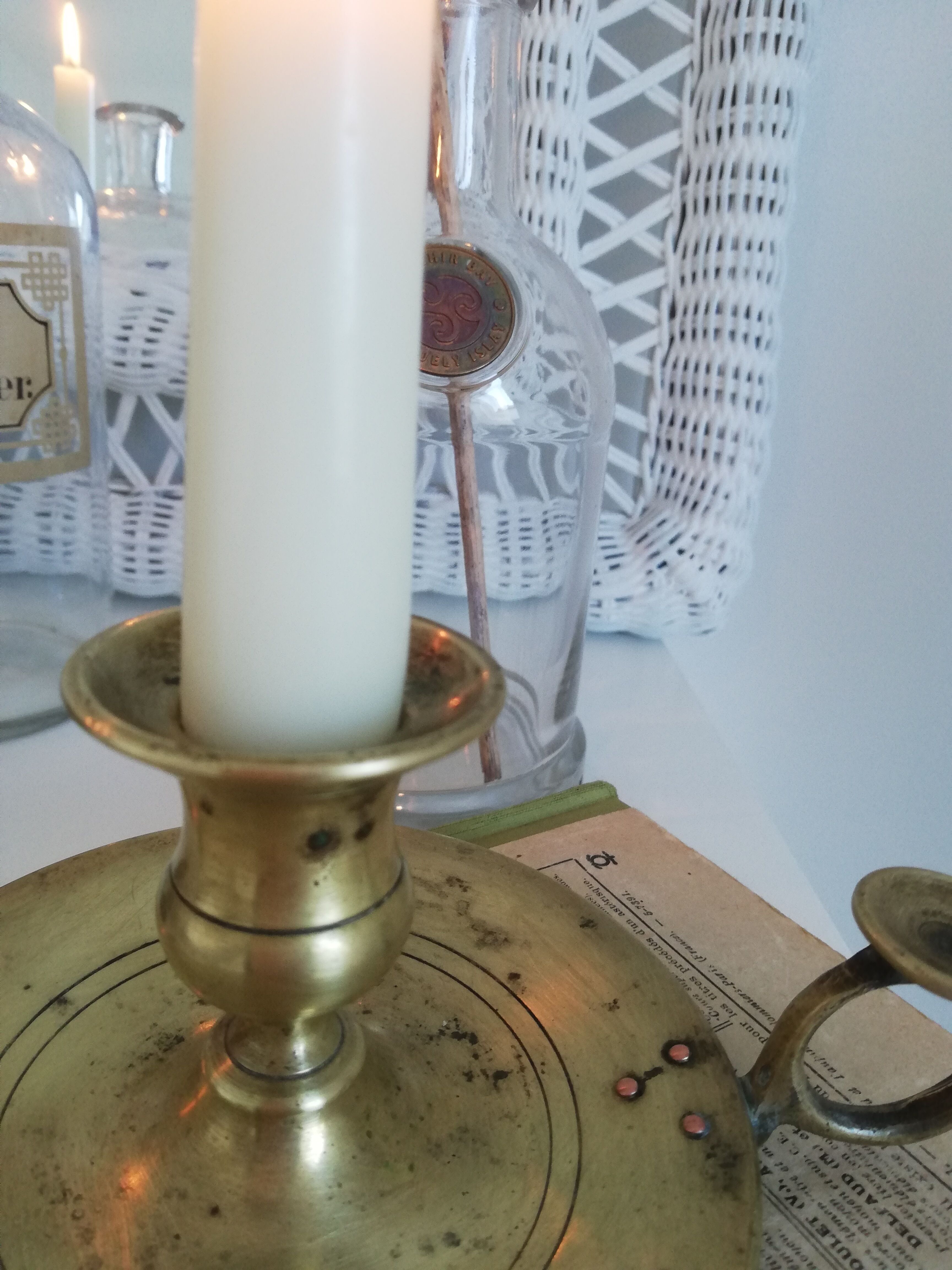 Vintage brass chamber candle holder