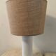 Vintage ceramic lamp and woven lampshade