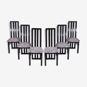 Ensemble de six chaises en hêtre du milieu du siècle fabriquées par Thon, restaurées, Tchéquie, années 1970