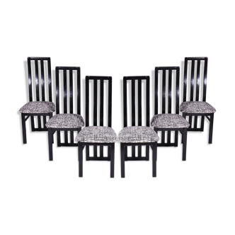 Set of six mid-century beech chairs made by thon, restored, czechia, 1970s
