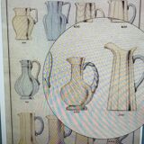 Beer pitcher (can) in engraved ambrino blown glass