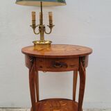 Louis xv style marquetry table Chinese scene
