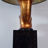 70s desk lamp black and golden eagle head