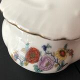 Bonbonnière en porcelaine motifs floraux fin 19eme