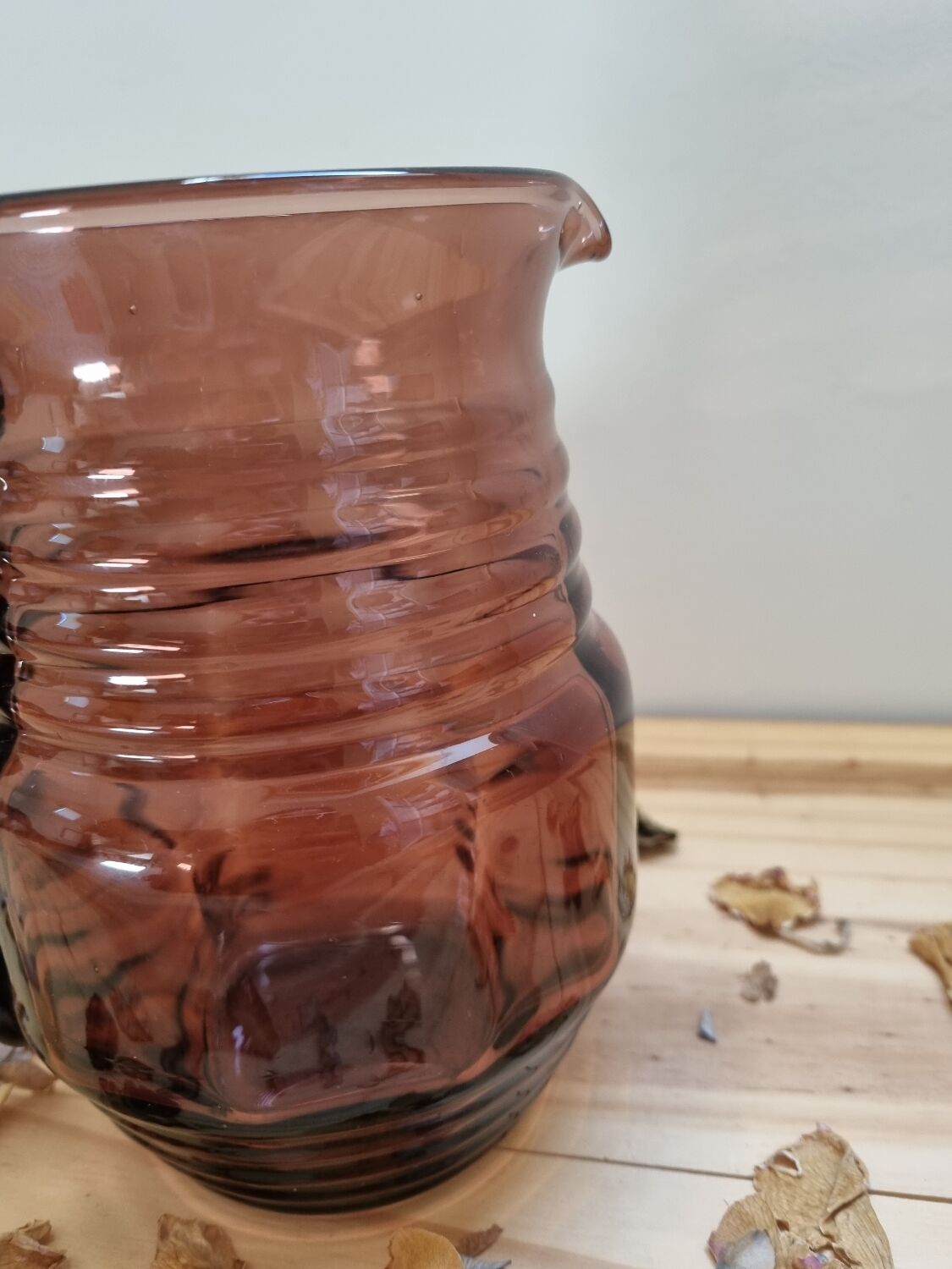 Vintage green blown carafe