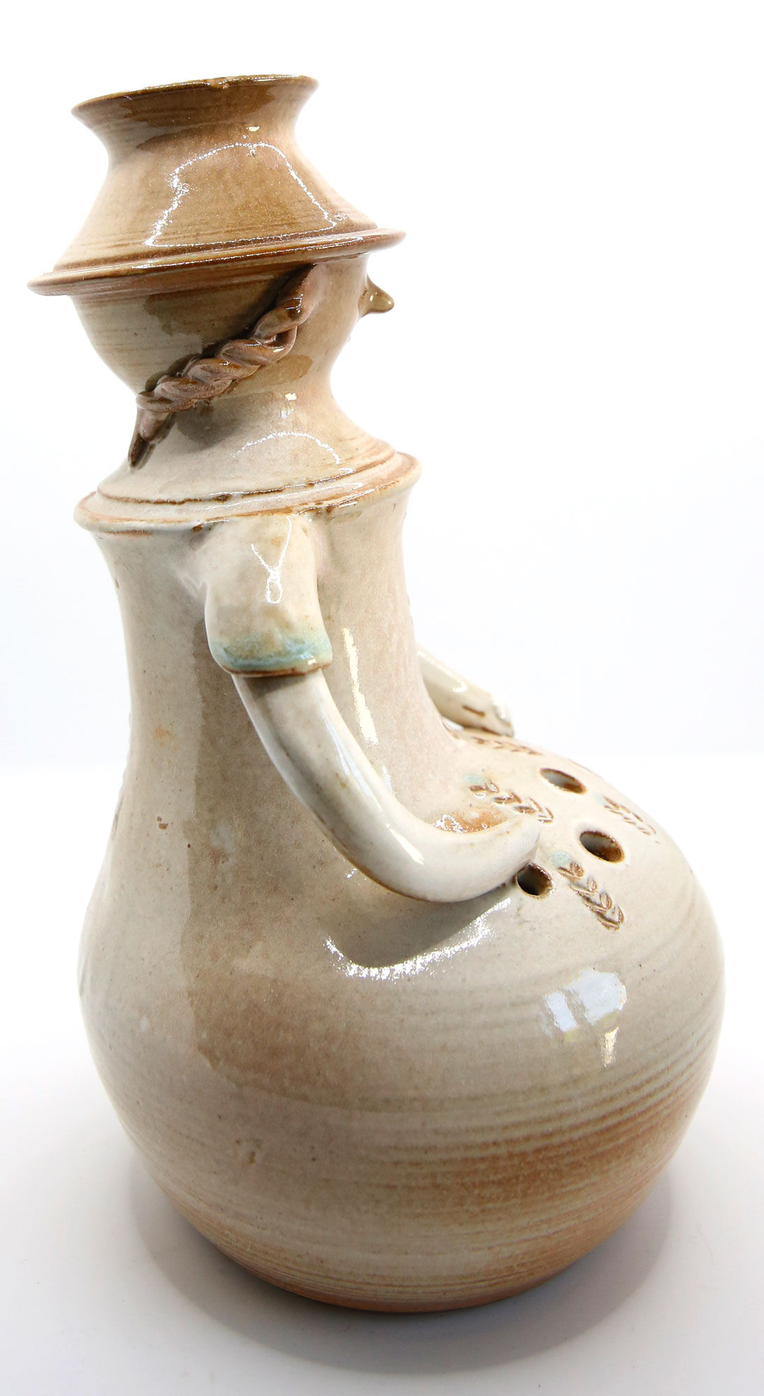 Vase et pique-fleurs anthropomorphe des potiers Thierry et Chantal Robert, années 70