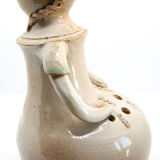 Vase and anthropomorphic flowerpeed by potters Thierry and Chantal Robert, 70s