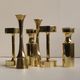A set of six brass candle holder in mid-century modern design - Denmark 1970s.