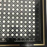 Table basse Pierre Vandel verre motif cannage noir