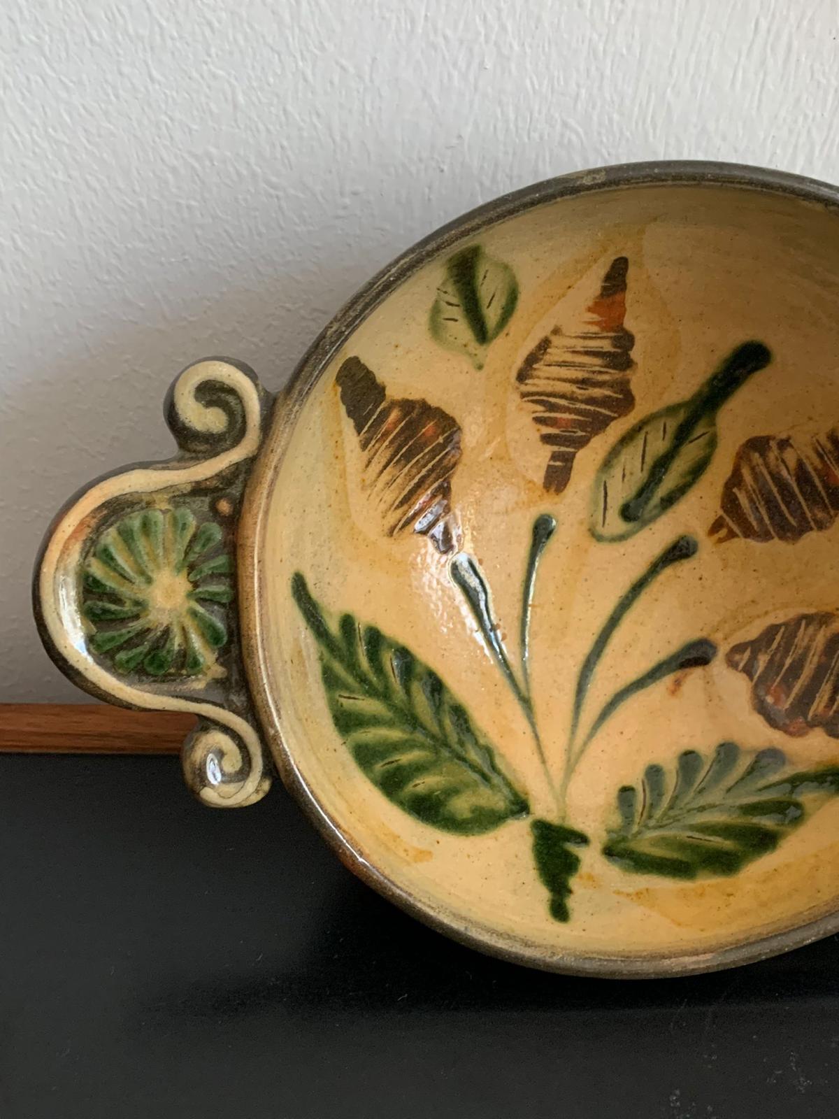 Sampigny les maranges (pottery) - glazed earth ear bowl unique model