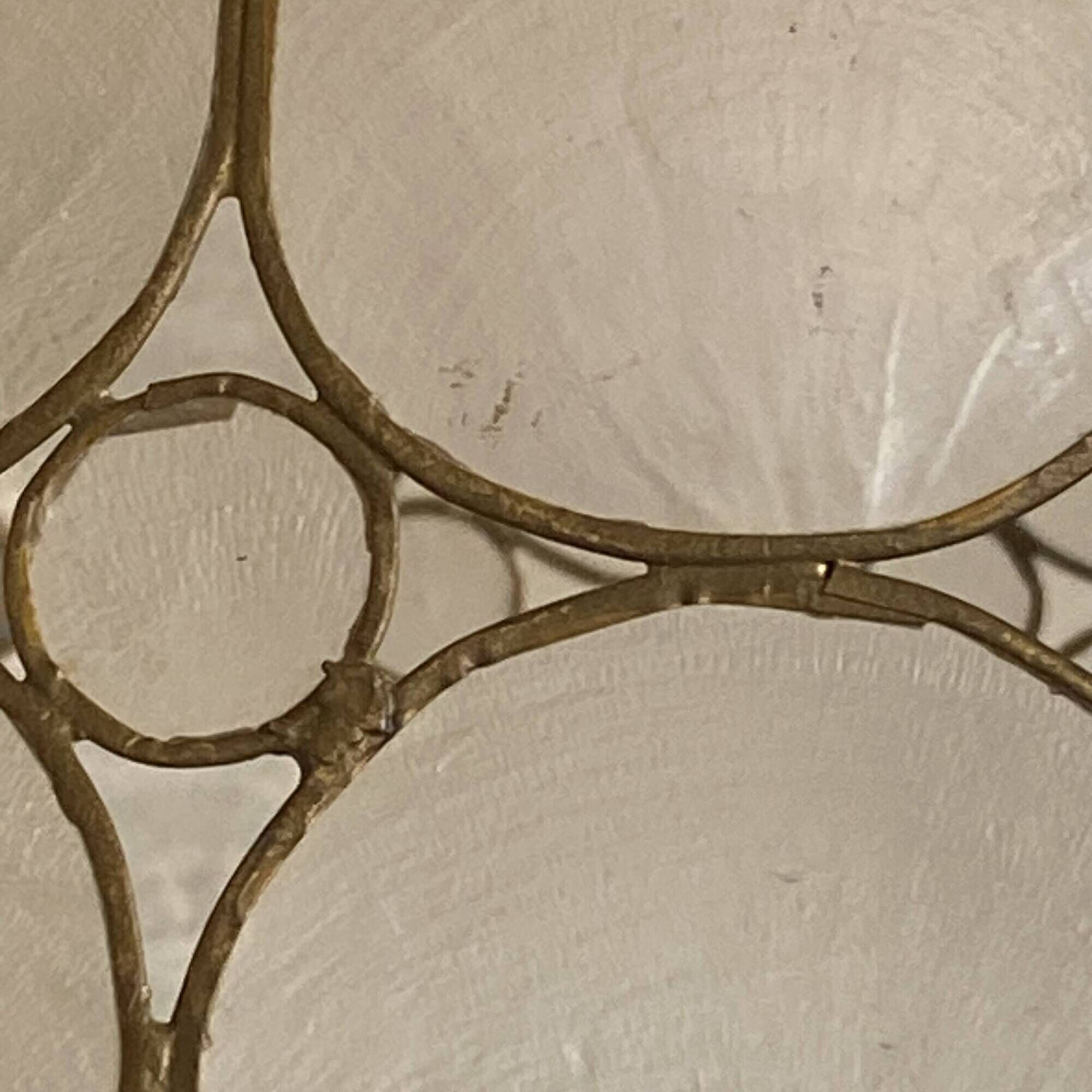 Suspension lampshade in mother-of-pearl 1950 vintage light fixture