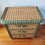 Wicker chest of drawers, 1970s-80s.
