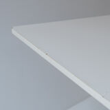 Extendable dining table with architectural base, Belgium 1960s. This folding table features two exte