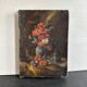 Miniature still life, oil painting signed from the 19th century, French school.