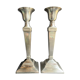 Candle holders (2) - Modern mid-century - Silver metal - Square base