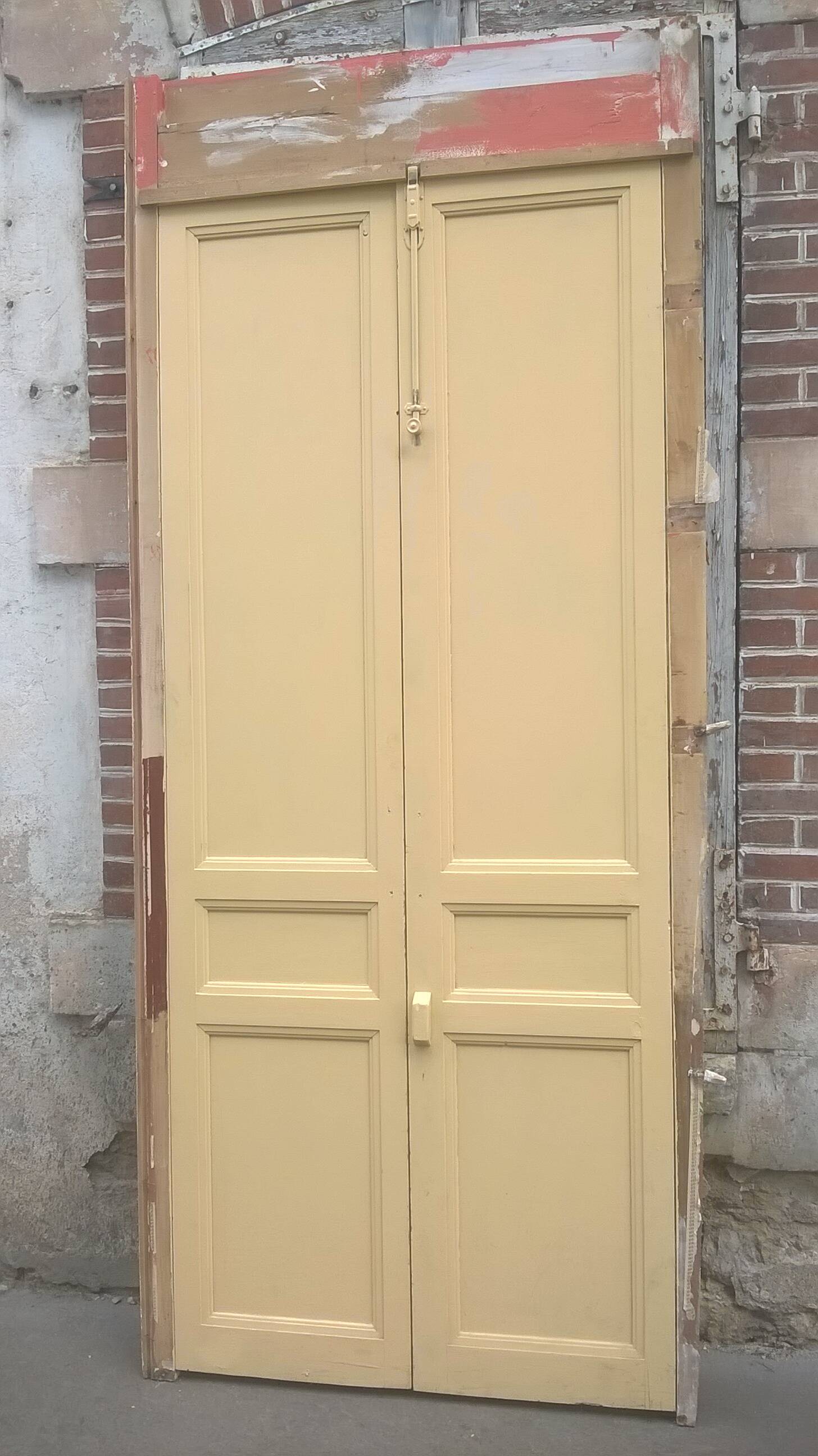 Set of large double antique wardrobe doors.