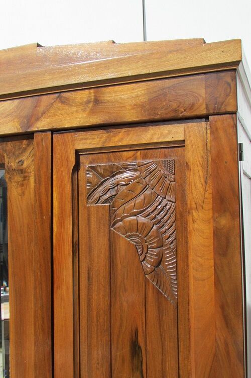 Art deco wardrobe three walnut doors
