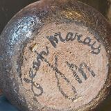 Ceramic covered pot by Jean Marais signed, Vallauris 80s