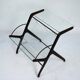 Ico Parisi Magazine Rack in Wood, Brass and Glass. Italy, 1950s