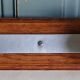 Coat rack with 2 hooks Art Deco in oak & aluminium, 1930