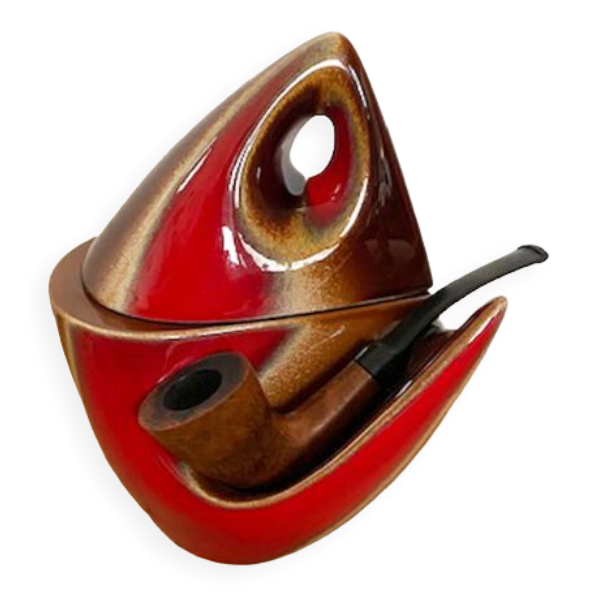 Pot à tabac, porte pipe en céramique