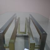 Vintage Chrome and Brass Dining Table by Zevi, Italy, 1970s