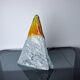 “Pyramid” lamp by Mazzega, orange frosted Murano glass, Italy, 1970