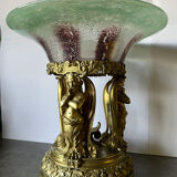 Centerpiece / Especially table with mythological characters in gilded bronze Empire era