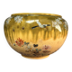 Planter, Japanese ceramic cache-pot in green, decorated with birds and flowers, Kobe Shuzan Satsuma Meiji.
