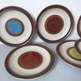 10 dessert plates in Denby enamelled stoneware made in England