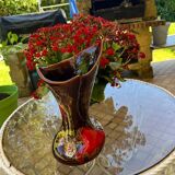 Vallauris red brown vase large