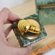 Refillable table lighter in alabaster and brass 1970