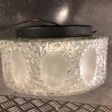 Glass ceiling lamp in moulded glass around 1960