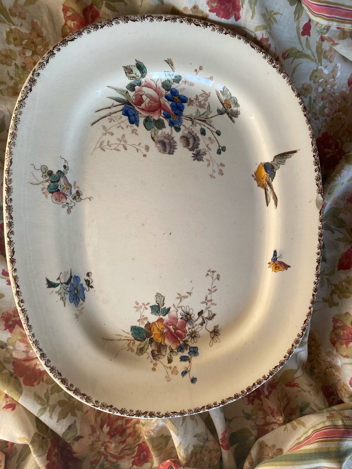 Large polychrome ironstone dish from Le Grand Comptoir