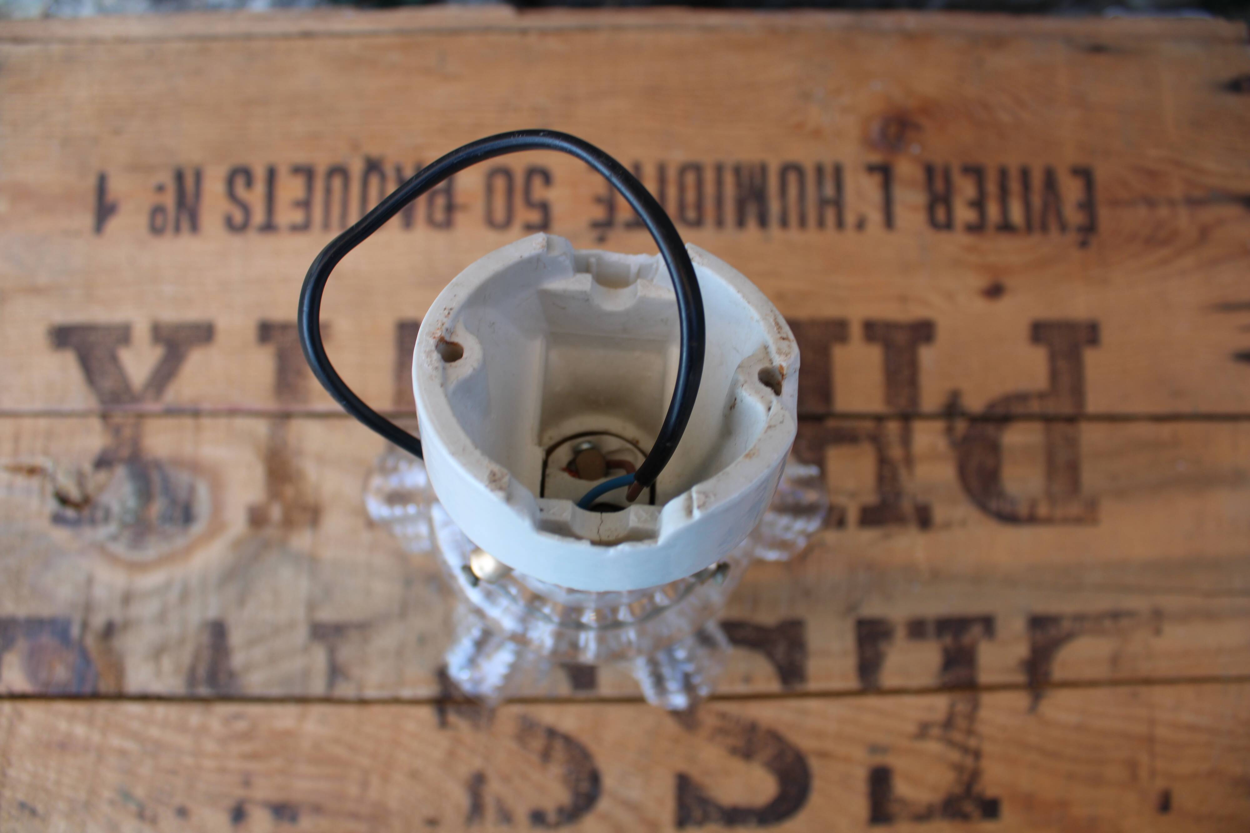 Porcelain and glass tulip wall light