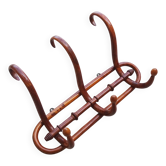 Curved wood wall coat rack bistro KOHN, around 1900, no Thonet