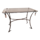 1960s/70s coffee table in wrought iron and smoked glass.