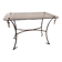 1960s/70s coffee table in wrought iron and smoked glass.